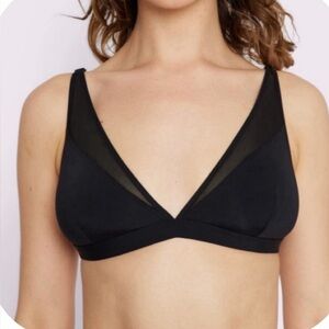 Parade black  Mesh Trim Plunge Bralette size 1 small